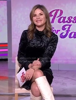 Jenna's black turtleneck velvet dress on Today