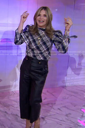 Jenna's plaid top and leather cropped pants on Today
