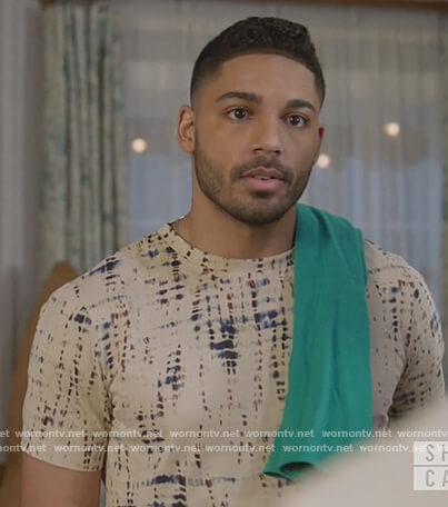 Jordan's tie dye print tee on All American