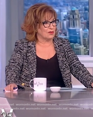 Joy's black double breasted blazer on The View
