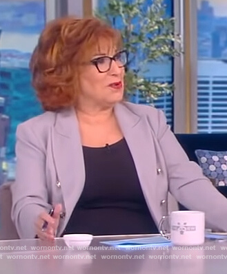 Joy's gray double breasted blazer on The View