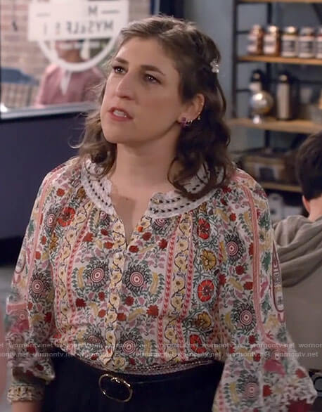 Kat's floral blouse on Call Me Kat