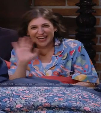 Kat's food print pajamas on Call Me Kat