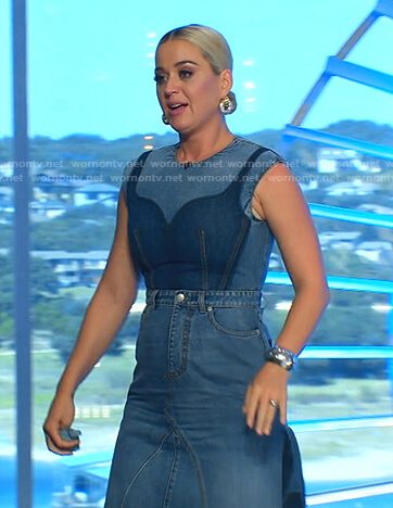 Katy's denim bustier dress on American Idol