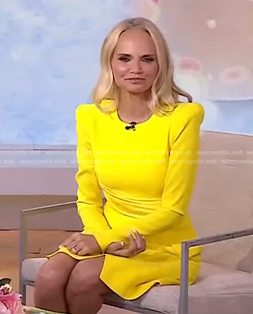 Kristin Chenoweth's yellow long sleeve mini dress on Today
