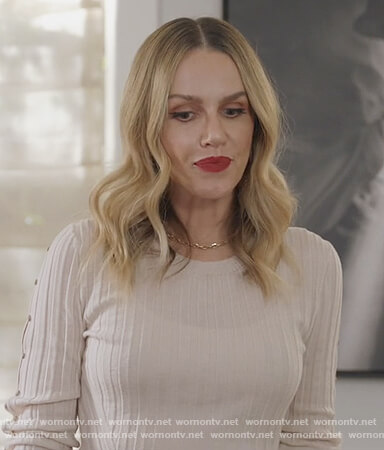 Laura's ivory ribbed sweater on All American