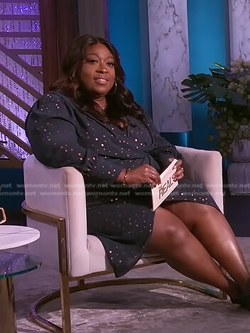 Loni's green polka dot dress on The Real