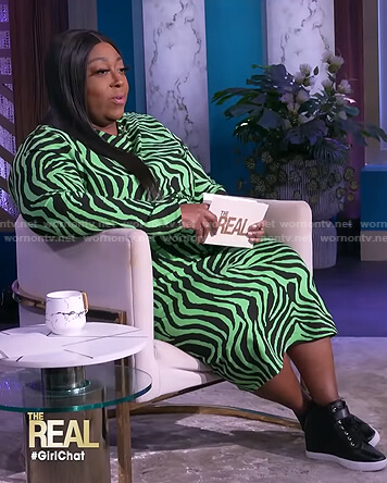 Loni's green zebra print dress on The Real