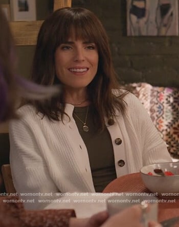 Marina's white cardigan on Home Economics
