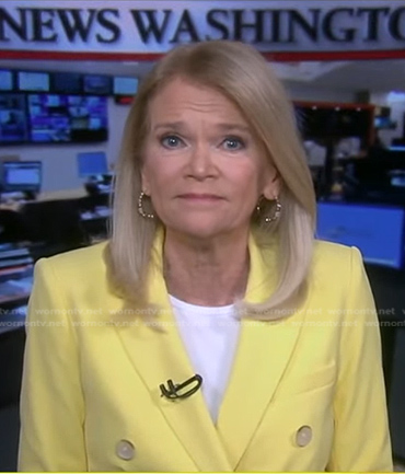 Martha Raddatz's yellow double breasted blazer on Good Morning America