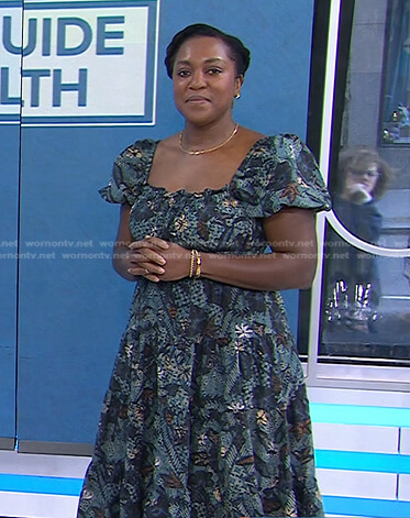 Maya Feller's floral puff sleeve dress on Today