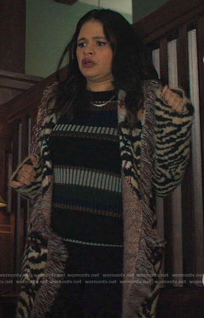Mel's animal print cardigan on Charmed