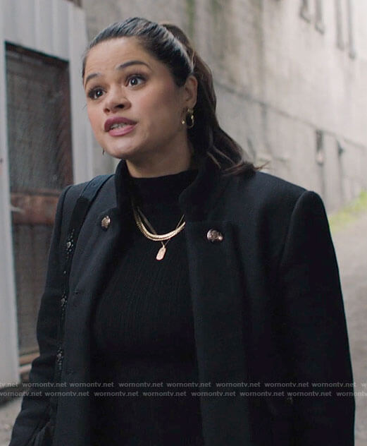 Mel's black jacket with gold buttons on Charmed