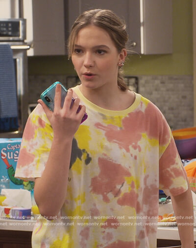Presley's tie dye tee on Side Hustle