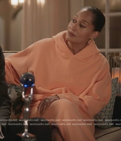 Rainbow's orange hooded sweatshirt on Black-ish