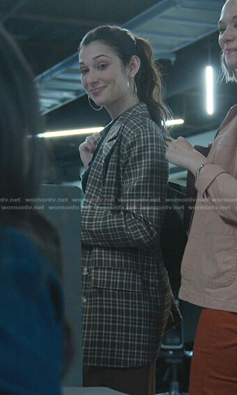 Raisa's brown plaid blazer on Good Trouble