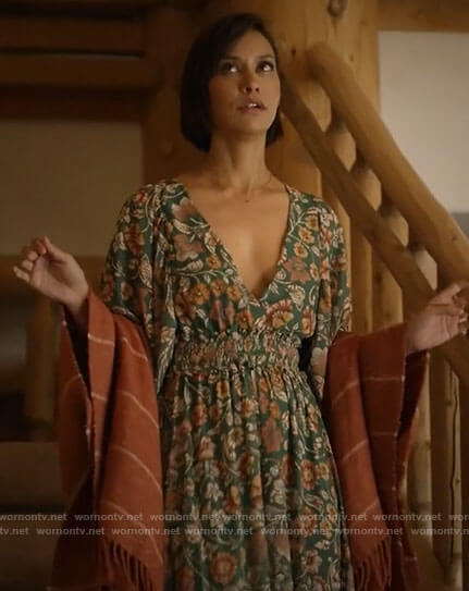 Ren's green floral maxi dress on Big Sky