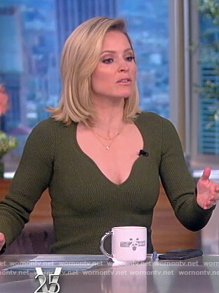 Sunny's green ribbed midi dress on The View