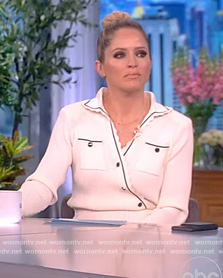 Sara's white asymmetric polo dress on The View