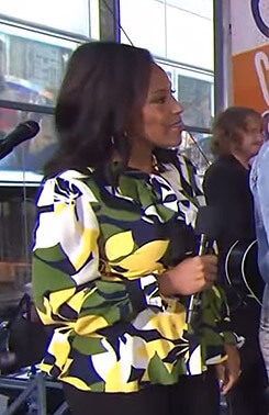 Sheinelle's floral print peplum top on Today