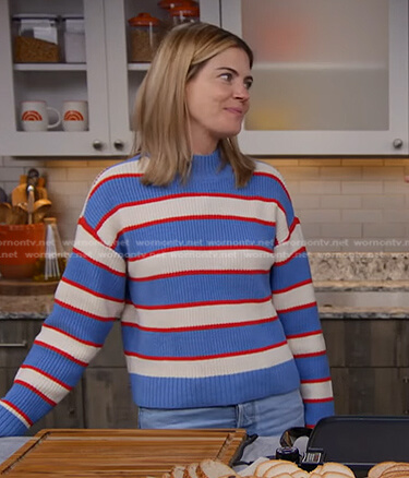 Siri Daly's blue and white striped sweater on Today