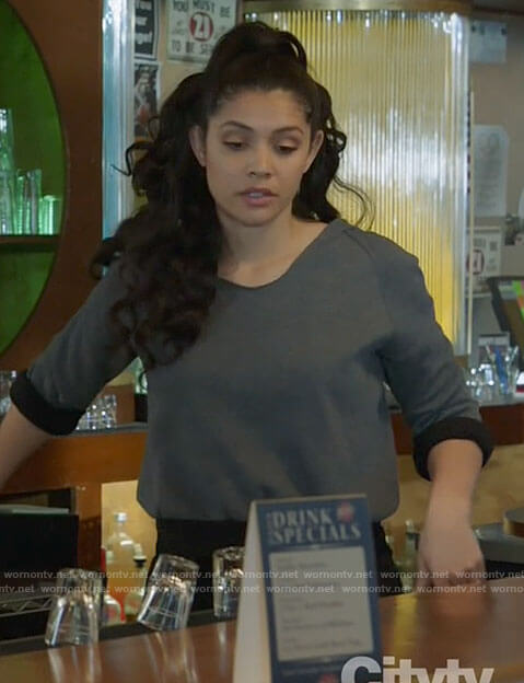Stella's grey and black hoodie on Chicago Fire