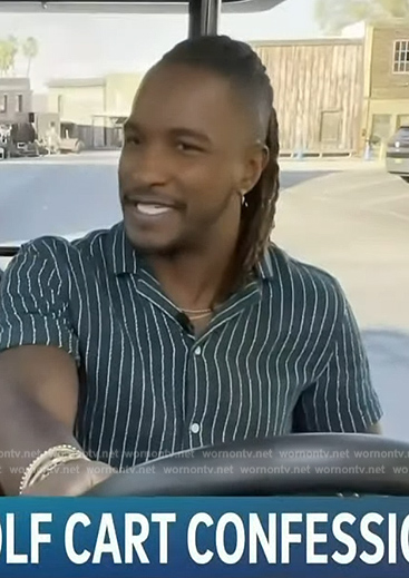 Scott's green striped shirt on Access Hollywood
