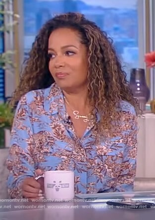 Sunny's blue floral print dress on The View