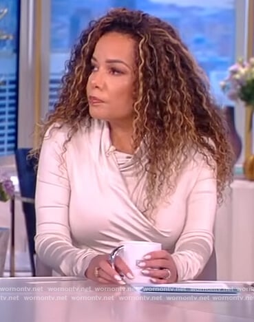 Sunny's leather drape top and skirt on The View