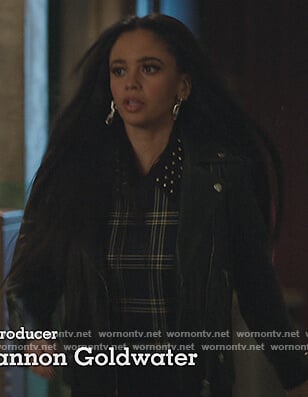 Toni's plaid studded top on Riverdale