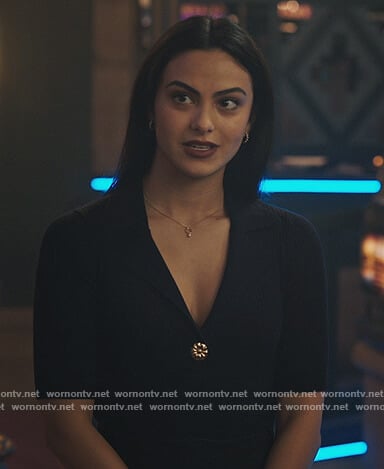 Veronica's navy polo sweater on Riverdale