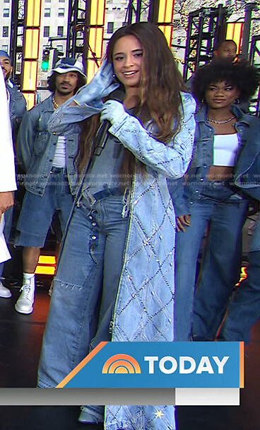 Camila Cabello's crystal embellished denim coat on Today