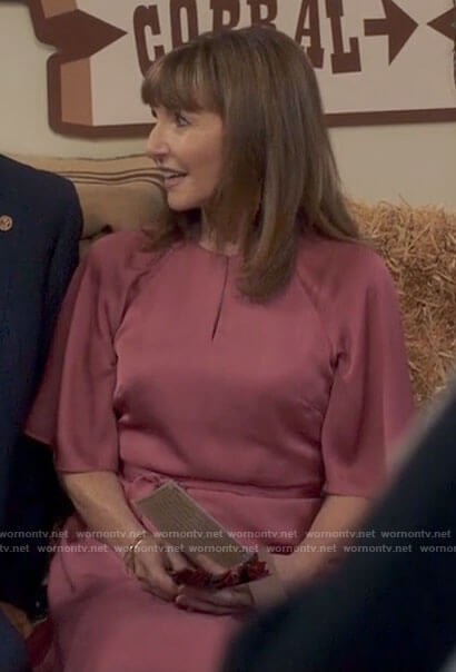 Adriana's pink midi dress on Mr Mayor