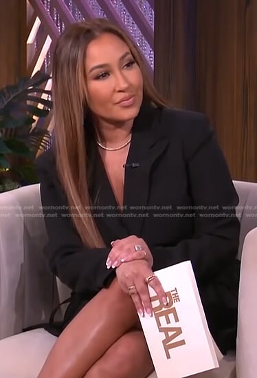 Adrienne's black blazer dress on The Real