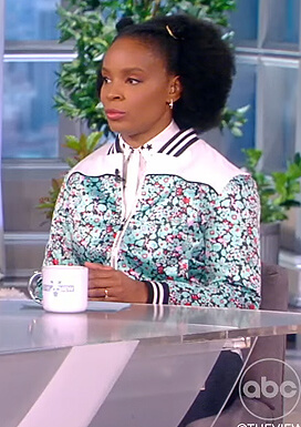 Amber Ruffin's floral bomber jacket on The View