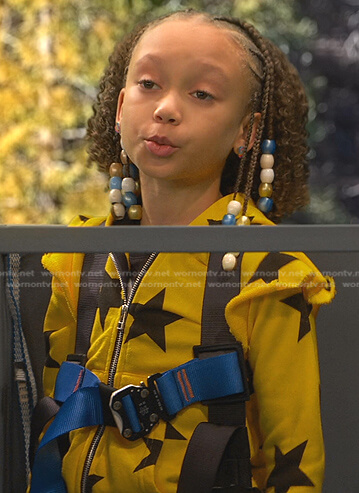 Alice's yellow star print zip hoodie on Ravens Home