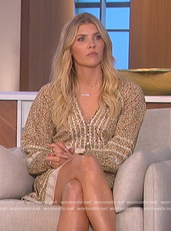 Amanda's floral lace trim mini dress on The Talk