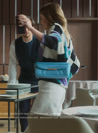 Cayetana's blue leather cary bag on Elite