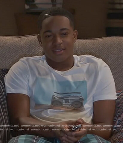 Booker's cassette player graphic tee on Ravens Home