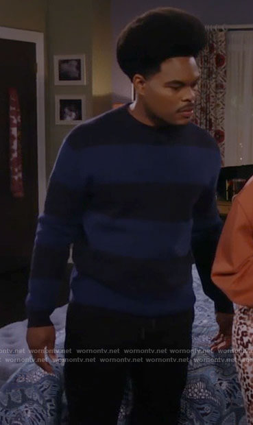 Carter's blue striped sweater on Call Me Kat