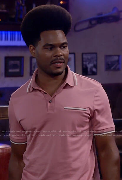 Carter's pink polo shirt on Call Me Kat
