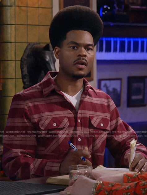 Carter's red plaid shirt on Call Me Kat