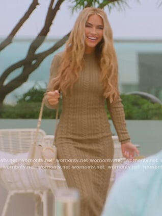 Chrishell's green cable knit sweater dress on Selling Sunset