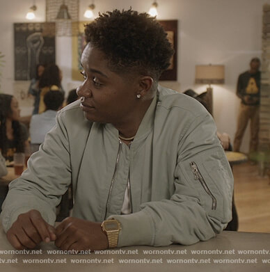 Coop's sage bomber jacket on All American on All American