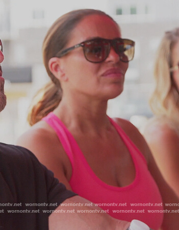 Dolores's leopard trim sunglasses on The Real Housewives of New Jersey