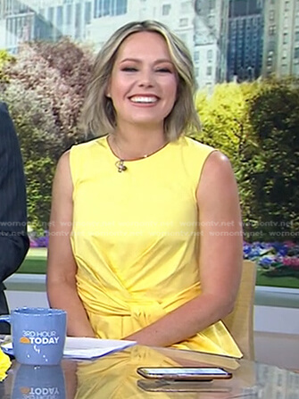 Dylan's yellow tie waist peplum top on Today