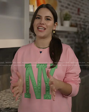 Elena Besser's pink NY sweatshirt on Today