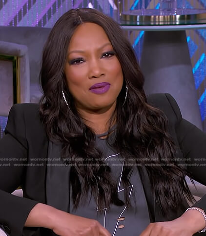 Garcelle's grey lightning bolt tee on The Real