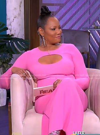 Garcelle's pink cutout dress on The Real