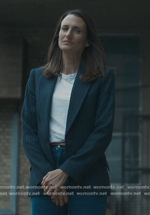 Helene's pinstripe blazer on Killing Eve